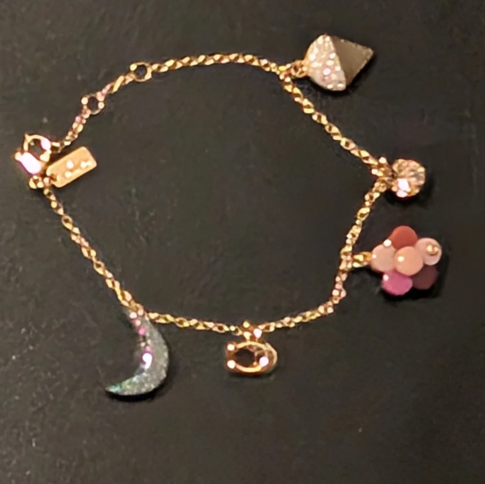 Coach Moon And Flower Charm Bracelet